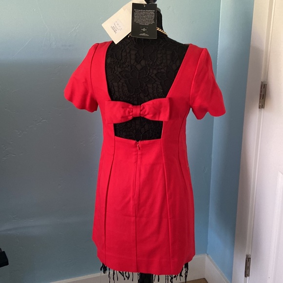 NWOT Maeve Anthropologie red mini bow back 8P - Picture 2 of 4